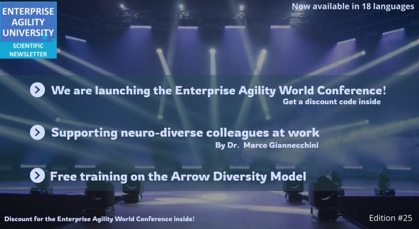Newsletter #25: Enterprise Agility World Conference Discount Ticket / Supporting neuro-diverse colleagues at work by Marco Giannecchini